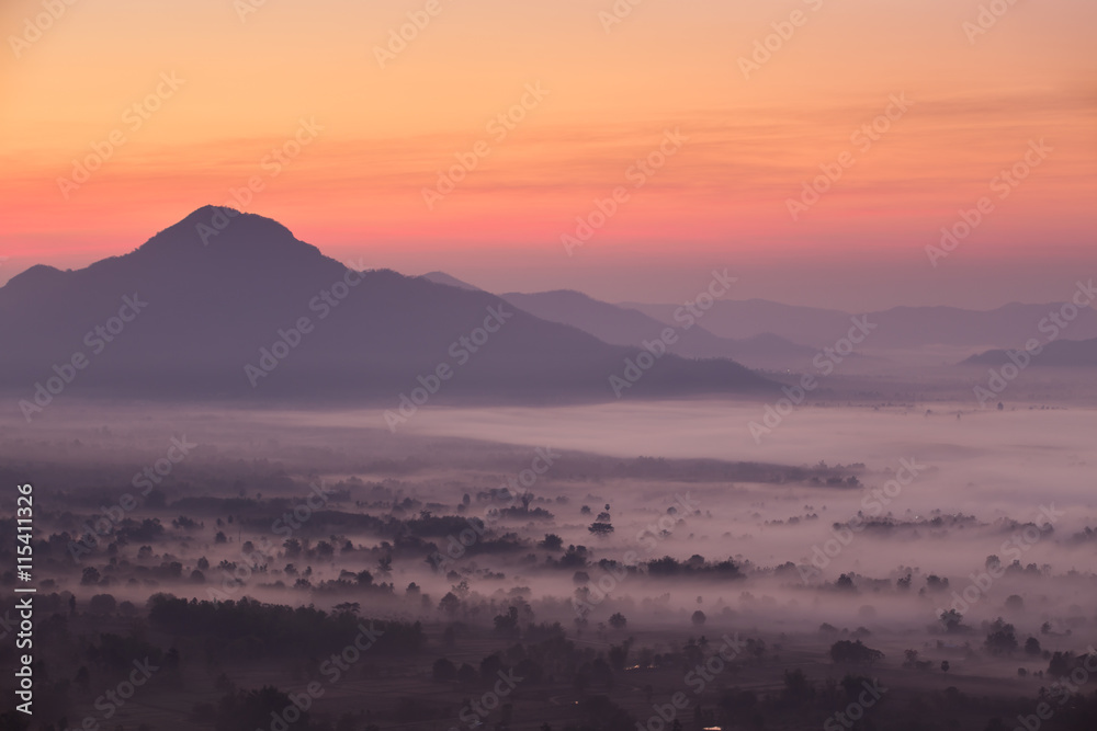 fog and cloud mountain valley sunrise landscape fog and cloud mountain valley sunrise landscape