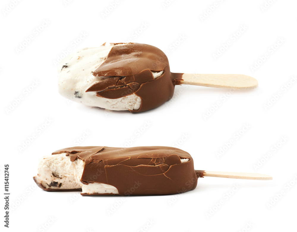 Obraz premium Vanilla ice cream bar on a stick