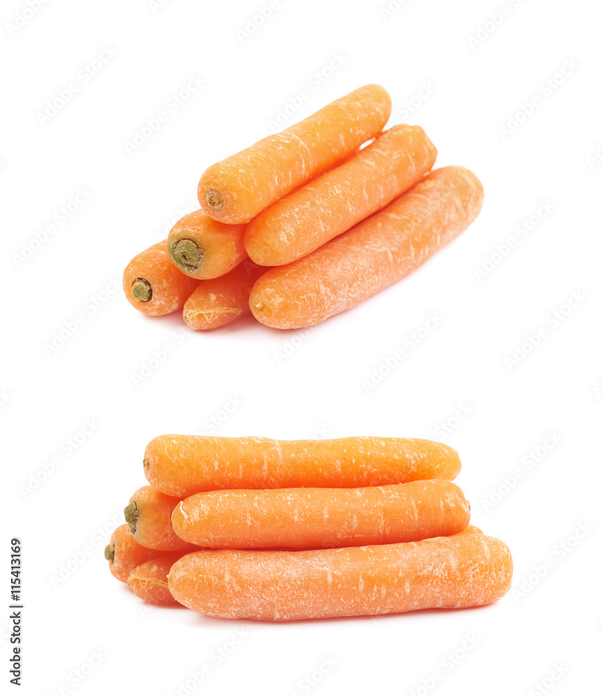 Pile of baby carrots isolated Pile of baby carrots isolated