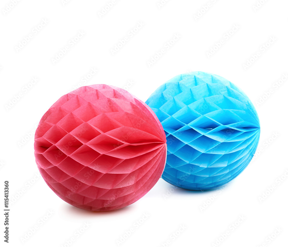 Honeycomb pom-pom balls decoration isolated Honeycomb pom-pom balls decoration isolated
