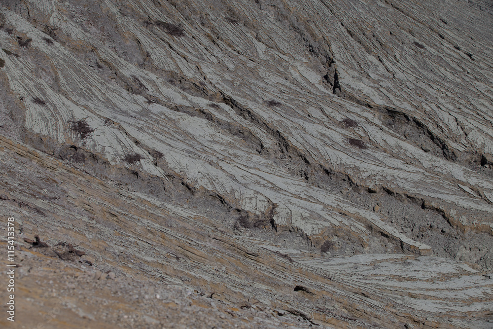 Detail from Kawah Ijen volcano and crater ,Indonesia