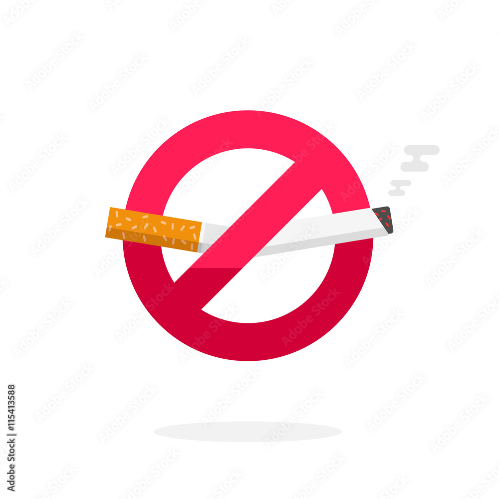 No smoking sign, dont smoke vector icon badge isolated on white background, label broken cigarette No smoking sign, dont smoke vector icon badge isolated on white background, label broken cigarette