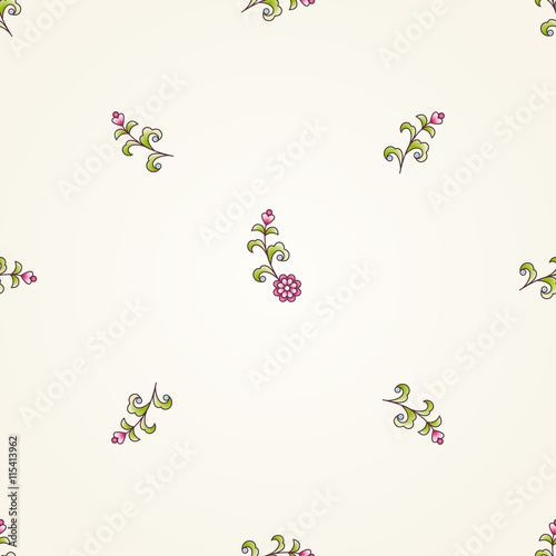 Vector seamless pattern with floral ornament.