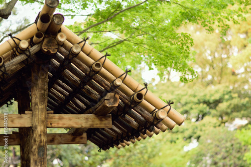 Photography Summer background traditional bamboo roofs in Japan