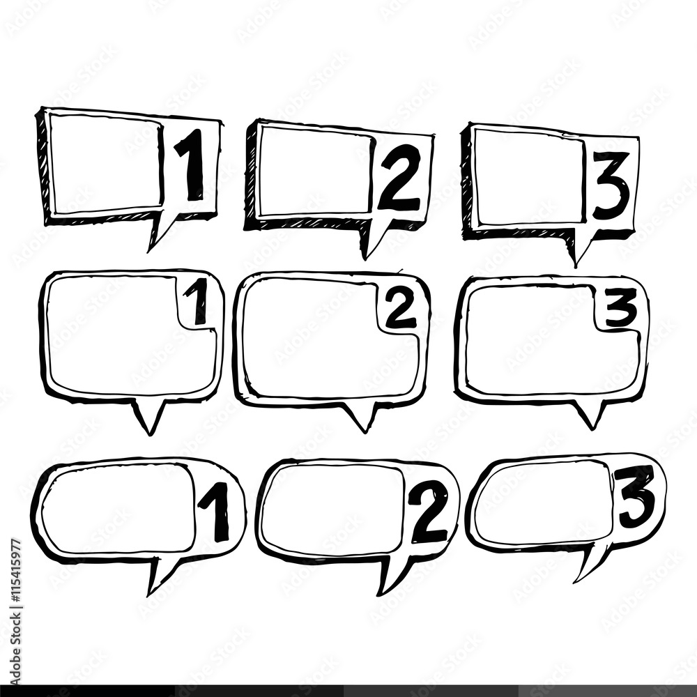 Obraz premium Speech bubble hand drawing illustration design