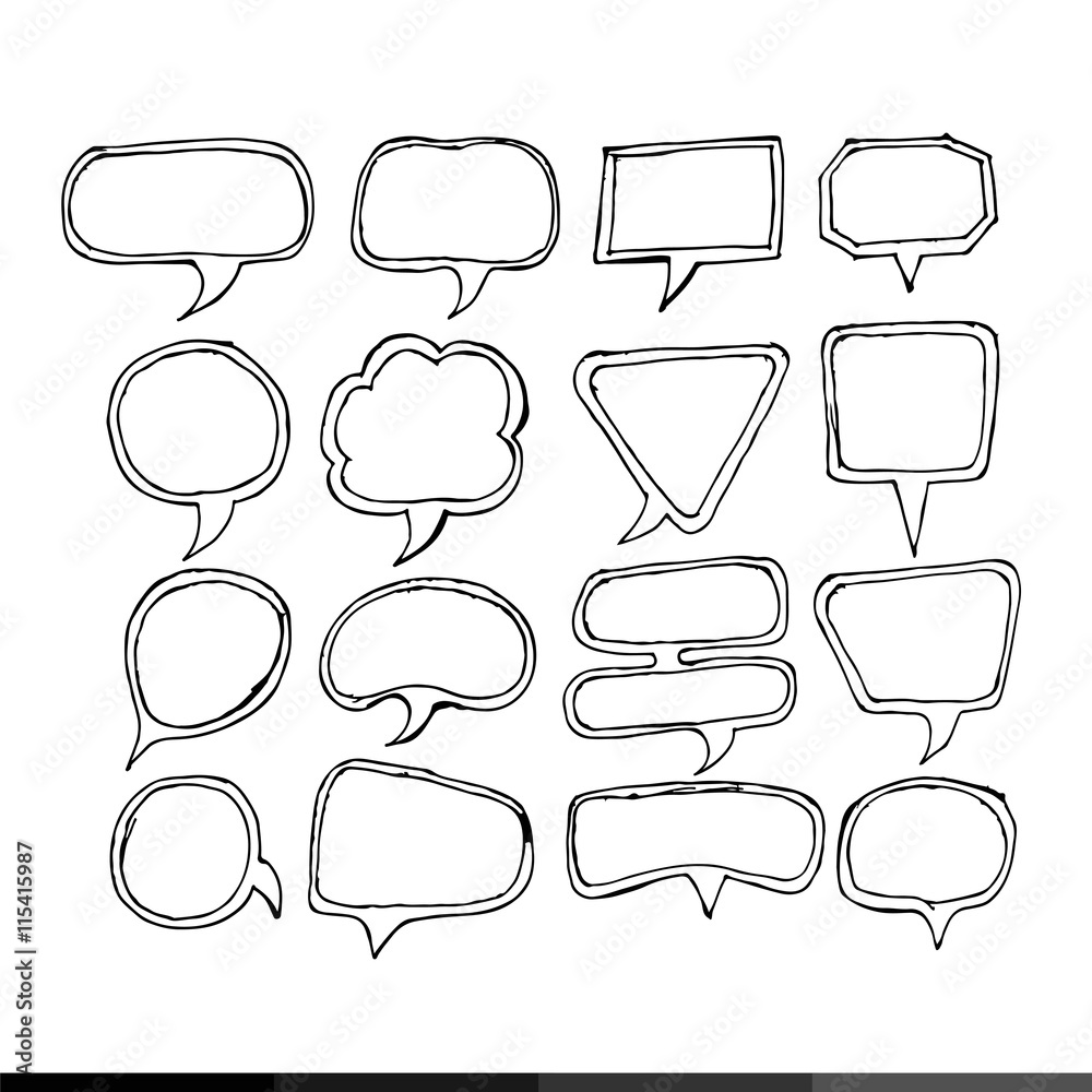 Obraz premium Speech bubble hand drawing illustration design