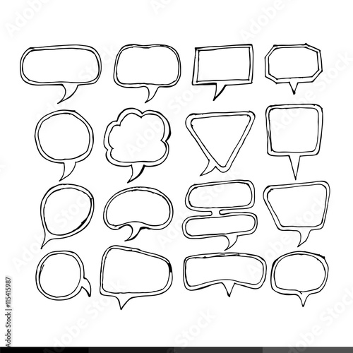 Speech bubble hand drawing illustration design