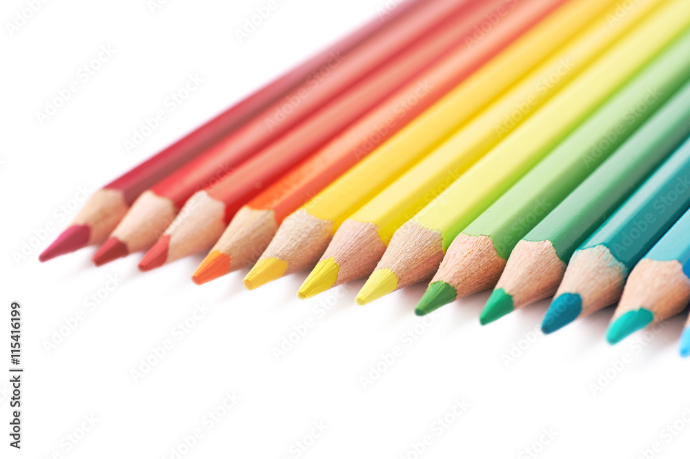 Fototapeta premium Multiple colorful color pencils composition