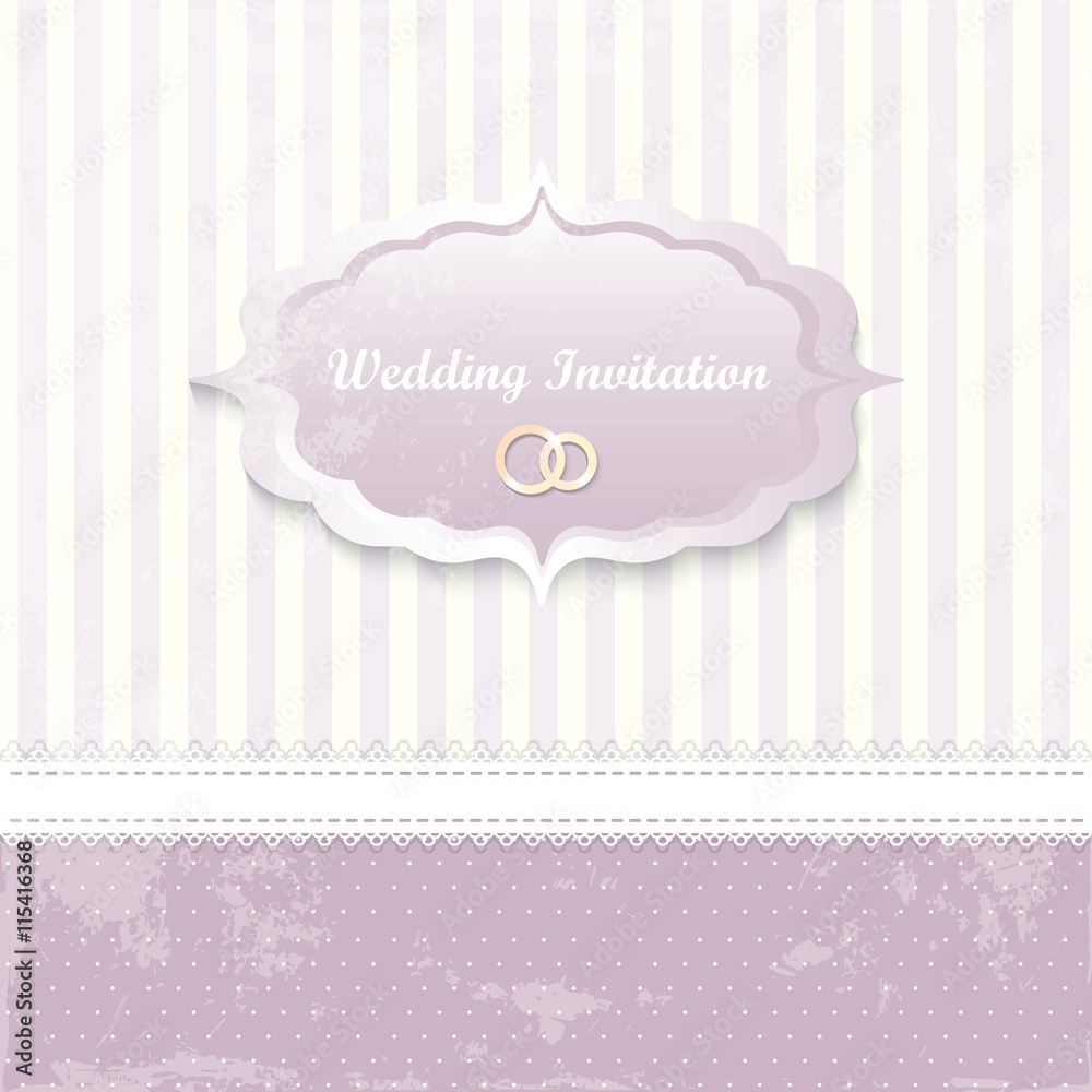 wedding invitation card. classic romantic design. vector.