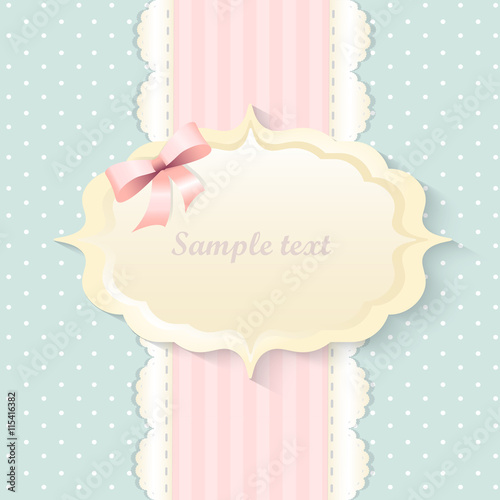 classic romantic invitation design. vector. pink, yellow and blu