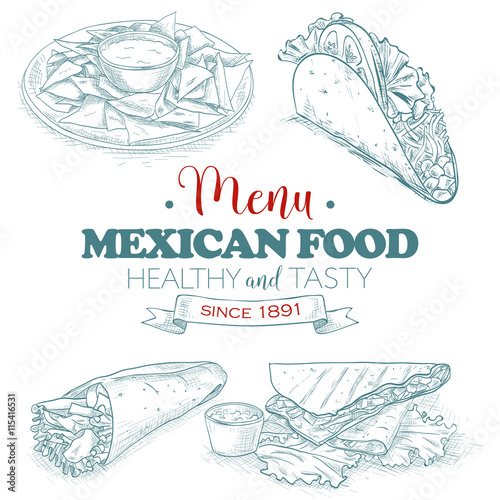 scetch mexican food menu