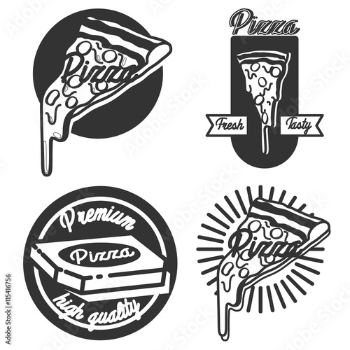 Vintage pizza emblems