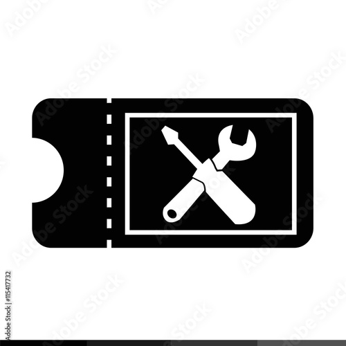icon ticket for tool illustration design