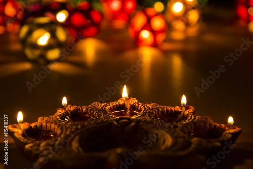beautiful diwali lighting, selective focus