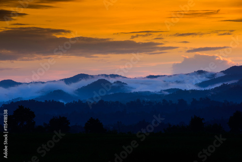 Sunset in mountains sky twilight © saritphoto