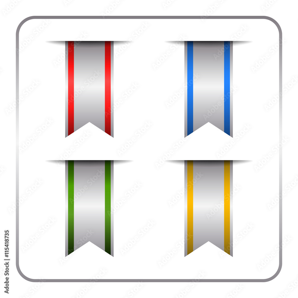 Bookmark Ribbon Sign Isolated on White Background Stock Vector
