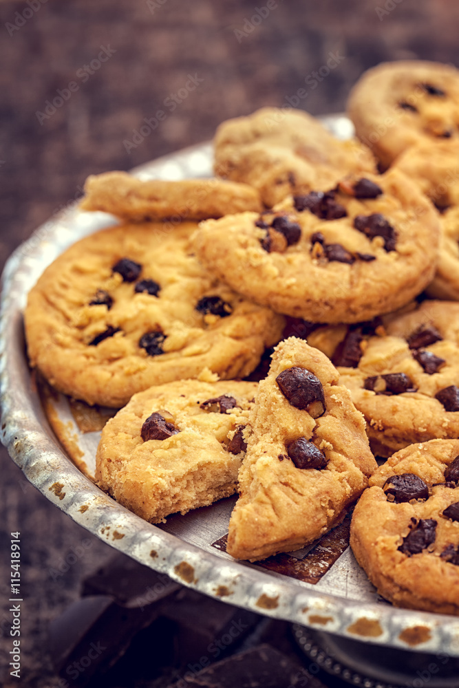 Homemade Cookies with chocolate chips Homemade Cookies with chocolate chips