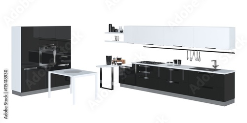 Foto 3D Illustration Kitchen Furniture