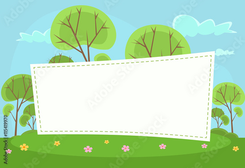 Summer vector flat cartoon banner illustration 