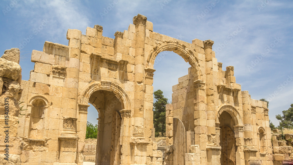 Entrance gate in Jerash (Jordan)