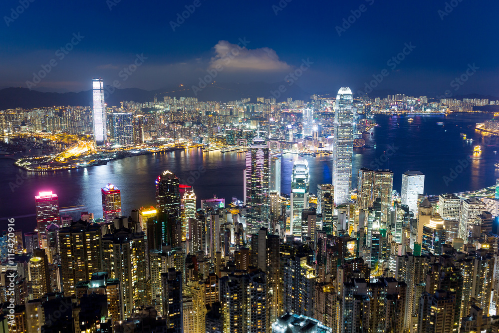Obraz premium Hong Kong city at night