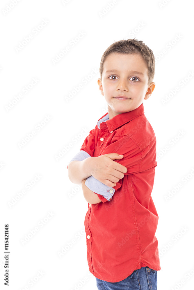 Portrait of a cute modern boy with arms folded Portrait of a cute modern boy with arms folded