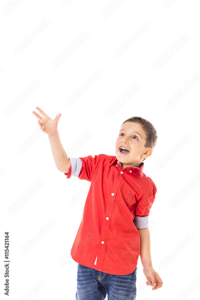 Portrait of a excited little boy playing Portrait of a excited little boy playing