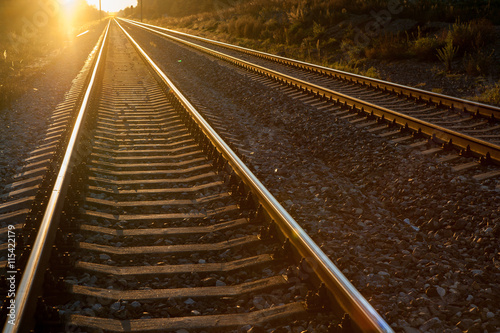 Railway in sunset.