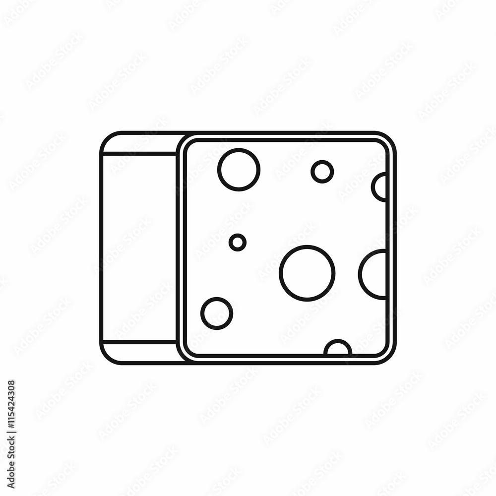 Cheese icon in outline style isolated vector illustration Cheese icon in outline style isolated vector illustration