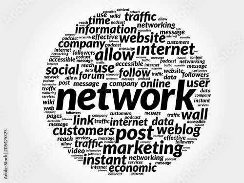 NETWORK word cloud collage, business concept background