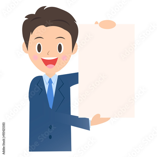 宣伝するビジネスマン 男性会社員のイラスト素材 Stock ベクター Adobe Stock