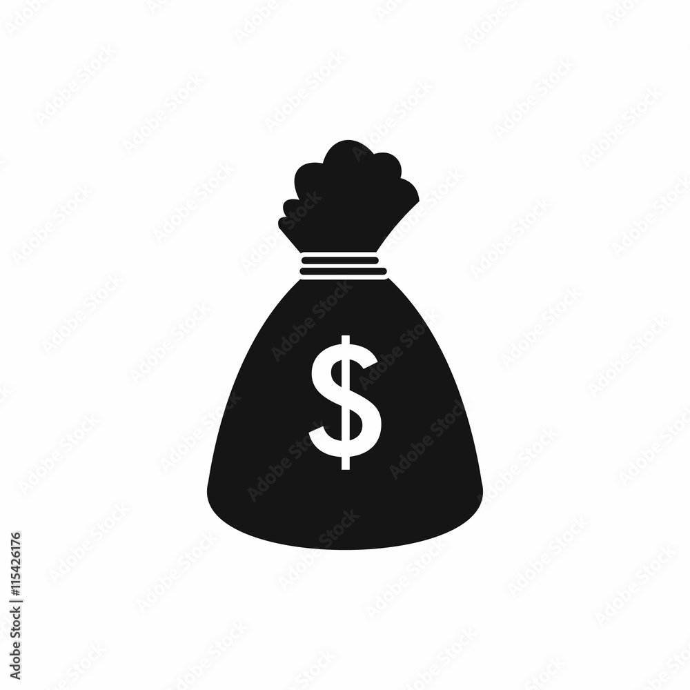 Money bag icon in simple style isolated vector illustration Money bag icon in simple style isolated vector illustration