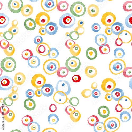 watercolor circles seamless vector pattern