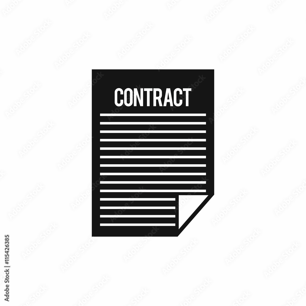 Contract icon in simple style isolated vector illustration Contract icon in simple style isolated vector illustration