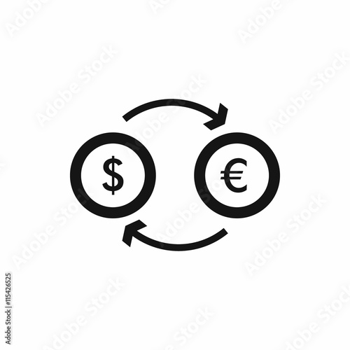 Free Download Euro dollar euro exchange icon in simple style isolated vector illustration - GFXLoad