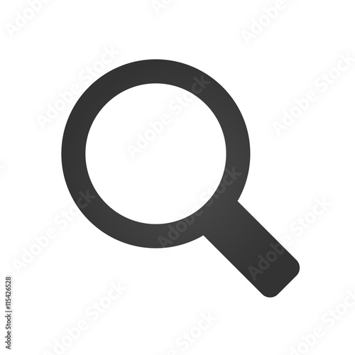 Search icon. Simple flat logo of searching sign on white background. Vector illustration.