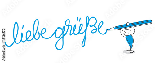 Stick Figure Series Blue / liebe Grüße