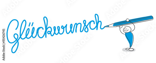 Stick Figure Series Blue / Glückwunsch