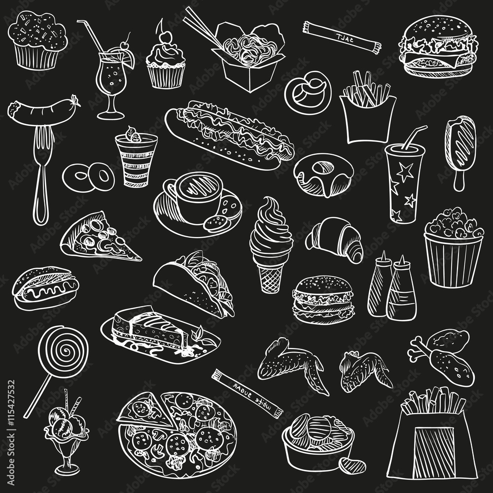 Doodle icon fast food