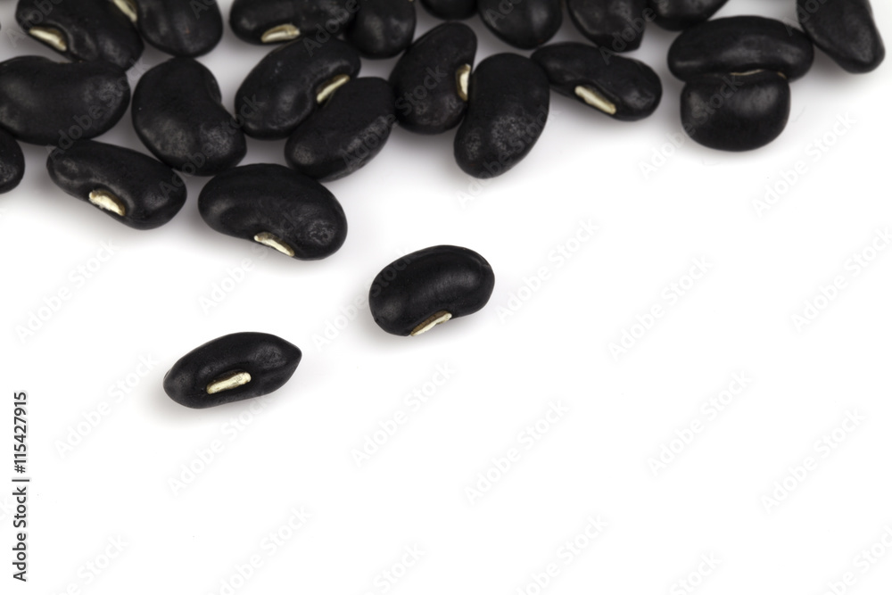 Black bean on the white background Black bean on the white background