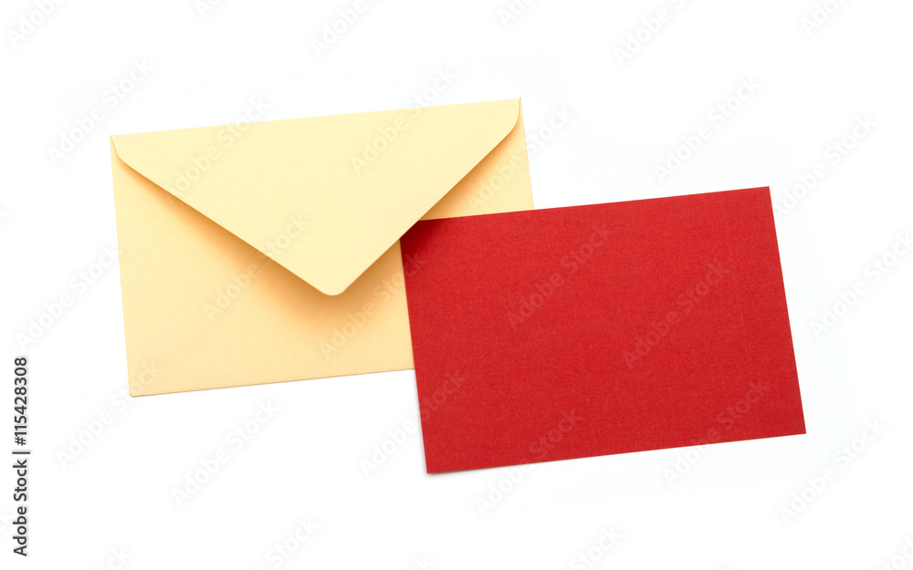 Red envelope on a white background Red envelope on a white background
