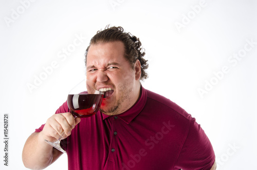 Funny drunk man and Wine 