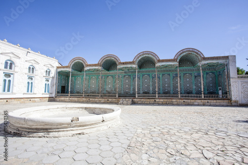 Facade of the Mohihosa, emir's palace in Bukhara, (Buxoro) in Uzbekistan, Central Asia photo