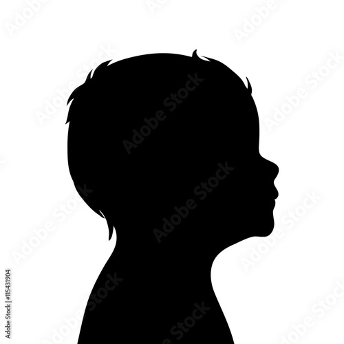 Vector silhouette of boy.