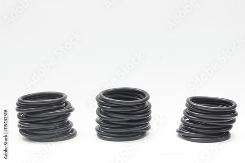 Rubber O-Rings Industrial use. on white background