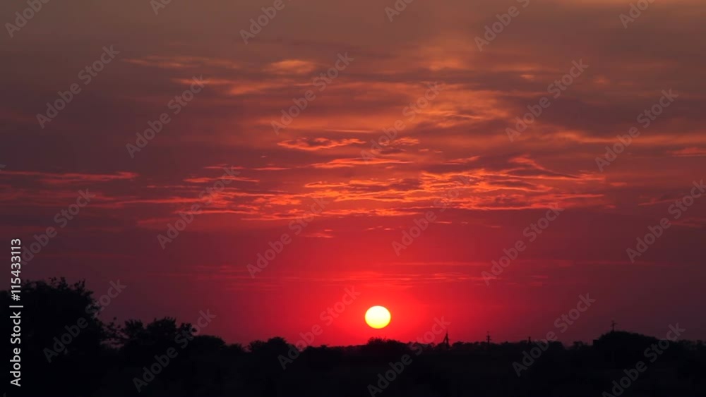Sunset over the village. Sunset over the village.