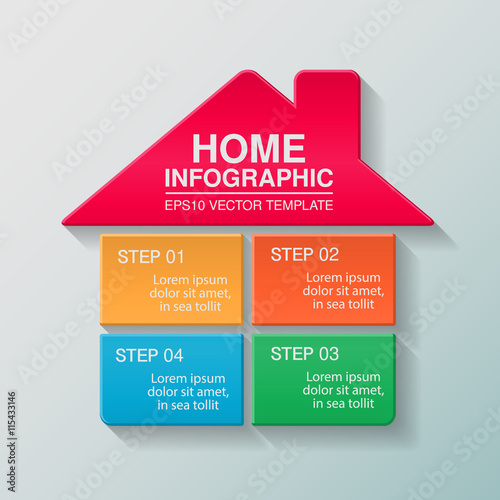 Vector infographic template, home