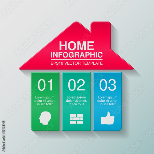 Vector infographic template, home
