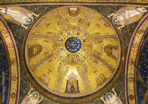 The interior of The Church of All Nations (Basilica of the Agony) in Jerusalem