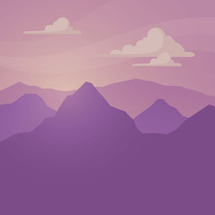 Vector Illustration of a Landscape with Huge Mountains